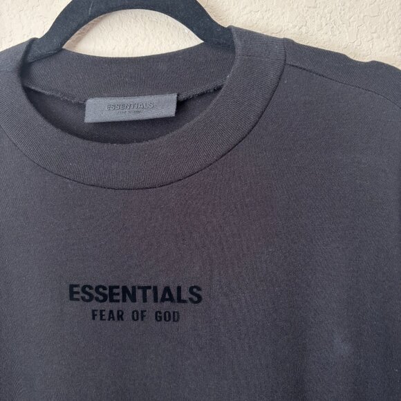 ESSENTIALS Fear of God FOG Women's Jet Black 3/4 Sleeve Maxi T-Shirt Dress - Picture 3 of 14